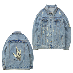 Veste en jean pour homme de qualité supérieure, coupe classique, effet délavé, style camionneur, décontractée, style urbain, hiver, vintage, Y2K, mode hip-hop - Product Image 1