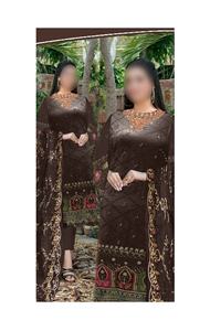 2023 Collection de tissus de mariage de créateur pakistanais Salwar Kameez costume en soie Viscose coton rayonne lin pour les fêtes de l'Aïd - Product Image 3