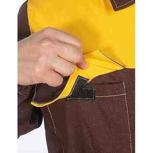 Combinaison de travail pour homme, manches longues, marron jaune, fermeture éclair intégrale, plusieurs poches, anti-poussière, uniforme en coton - Product Image 4