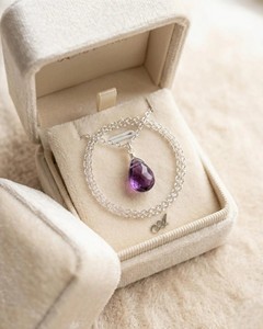 Amethyst Necklace Pendant Natural Purple Crystal Gemstone Handmade Silver Healing Fashion Jewelry Necklace - Product Image 3