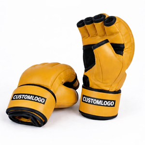 Guantes de Entrenamiento de MMA con Logotipo Personalizado, de Cuero PU con Cordones en los Dedos, que Absorben la Humedad, Equipo de Combate - Product Image 1