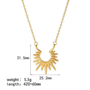 สร้อยคอแฟชั่นสไตล์อินเทรนด์แบบใหม่ล่าสุด ชุบทอง 18K PVD บนสแตนเลสสตีล กันน้ำ เหมาะสำหรับผู้หญิง - Product Image 6