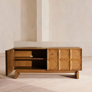 Aparador Moderno de Madera de Teca Marcel Media con Acabado Natural para el Hogar, Hotel o Apartamento, para Sala de Estar y Dormitorio - Product Image 3