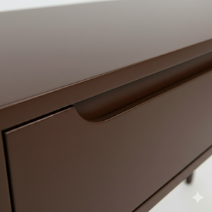 Mesa Consola Redonda Moderna con 2 Cajones, Mesa Auxiliar de Roble Macizo Ecológico para Muebles de Sala de Estar, Diseño Moderno - Product Image 4