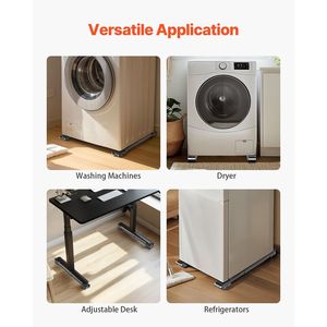 Carrelli per Elettrodomestici Resistenti con Capacità di Carico di 150 kg, Base Regolabile per Lavatrice, Asciugatrice e Altri Elettrodomestici - Product Image 6