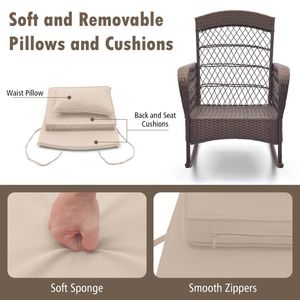 Set da Giardino in 3 Pezzi con Tavolino a 2 Livelli Stile Bistrot e Dondolo - Product Image 5