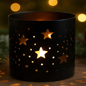 Forest Luminary <b>Small</b> Black Iron <b>Candle</b> Holders for Pillar Tealight & Votive <b>Candles</b> Christmas & Gifting <b>Candle</b> Votive Holders - Product Image 6