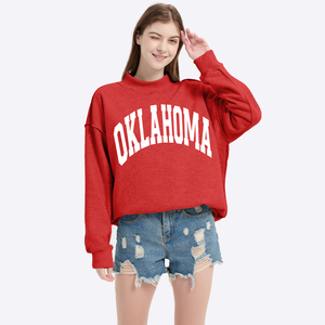 เสื้อสเวตเชิ้ตคอเต่าผ้าฝ้ายแบบกลับด้านได้ พิมพ์โลโก้ตามสั่ง ขายดีสำหรับผู้หญิง ทรงโอเวอร์ไซส์ - Product Image 2
