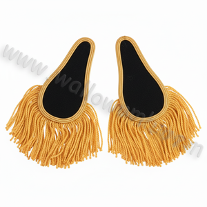 Top Selling <b>Black</b> & Gold Viscose Ceremonial Epaulettes Premium Bullion Wire Fringe Shoulder <b>Boards</b> - Product Image 4