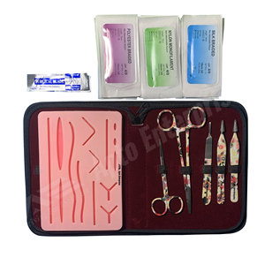 Instrumento Médico, Almohadilla de Silicona Reutilizable para Simulación de Piel con Heridas Precortadas, Kit Completo de Práctica de Sutura para Uso Médico - Product Image 1