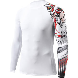 Camiseta de compresión transpirable para MMA con estampado personalizado en serigrafía para hombre, manga corta, licra/poliéster de alta calidad - Product Image 2