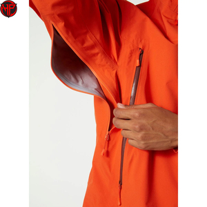 2027 Men's Orange Waterproof Windproof Ripstop <b>Jacket</b> 75D Polyester Hooded Outdoor Coat Oem High Quality - Product Image 6