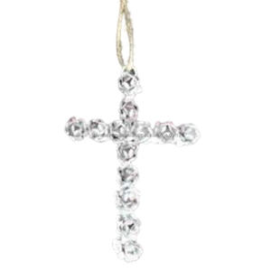 Article décoratif suspendu en fer avec revêtement en poudre blanche fini pour la décoration de la maison et autres décorations de Noël - Product Image 1