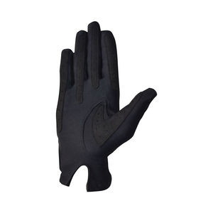 Gants d'équitation noirs pour femmes avec détail mors de cheval doré, fermeture auto-agrippante, couleur unie, modèle 2026 - Product Image 2