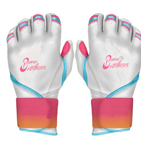Guante de béisbol de cuero rojo de alta calidad premium con puño largo y cierre de doble correa, diseñado para una protección superior de la muñeca. - Product Image 4
