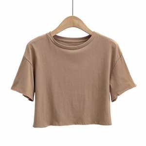 เสื้อยืดเปล่าคุณภาพสูงขายส่ง สตรีทแวร์ พิมพ์ลายได้ 100% ผ้าฝ้าย เสื้อครอปท็อปสไตล์วินเทจ - Product Image 4