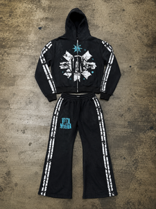 Sweat à capuche personnalisé en molleton léger avec motif étoile et pantalon de jogging en coton respirant de qualité supérieure - Product Image 2