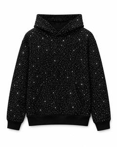 Men's Rhinestone Fleece <b>Hoodie</b> Winter Pullover Hooded Sweatshirt Starry <b>Galaxy</b> Streetwear Custom Casual Fashion <b>Hoodie</b> - Product Image 1