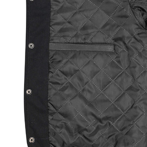 New Arrival Black <b>White</b> Color Personalized Lettermen Varsity <b>Jackets</b> Top Selling Durable Stand Winter 100% Cotton <b>Men</b> - Product Image 5