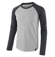 Meilleure Offre – T-shirts Décontractés à Manches Longues Raglan Personnalisés de Haute Qualité en Coton avec Impression Sérigraphique, Col Côtelé, Toutes Tailles, pour Hommes