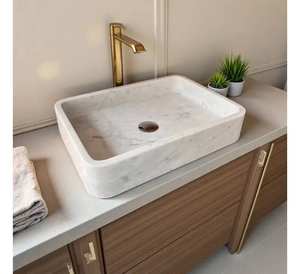 Hermoso Lavabo de Cerámica Moderno de Lujo para Montar en la Pared, Acabado Blanco Pulido, Ecológico, Resistente al Agua, para Baños y Hospitales - Product Image 3