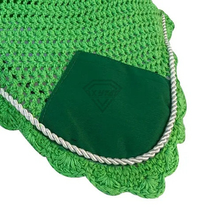 Custom Factory Wholesale <b>Green</b> Crochet Mesh Horse Fly Bonnets Breathable Outdoor Ear <b>Net</b> Veil for Preventing Flies Mosquitoes - Product Image 2