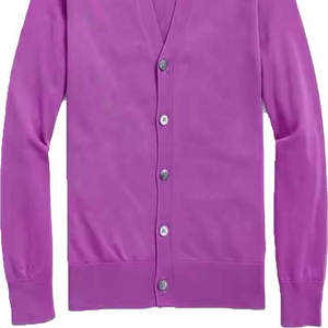 Cárdigan de punto acanalado con cuello en V para mujer, manga larga, botones frontales, suéter suave informal, top ajustado, ropa de moda al por mayor - Product Image 4