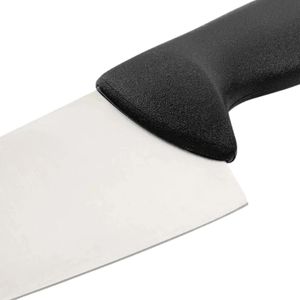 Couteaux de cuisine noirs avec lame argentée, protège-doigts ergonomique et poignée courbée pour trancher les légumes et préparer les aliments - Product Image 5