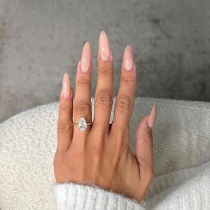 3 Carat Pear Cut Lab Grown Diamond 18K Gold Plated <b>Ring</b> for Women | IGI Certified <b>Solitaire</b> Engagement <b>Ring</b> Filled Diamonds - Product Image 2
