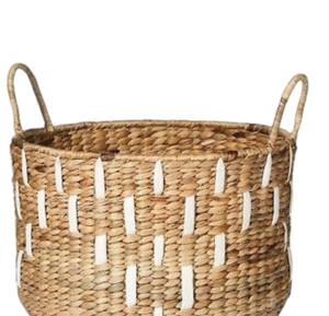 Cesta Minimalista de Jacinto de Agua con Asas de Cuerda, Cesta Decorativa de Almacenamiento para Estante, Baño, Sala de Estar, Hogar - Product Image 3