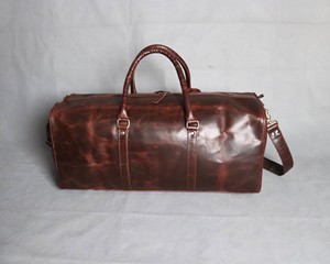 Sac de sport pliable imperméable de style sportif, en cuir véritable à 100 %, fermeture éclair, pour la gym, les voyages, unisexe, utilisation en extérieur - Product Image 4