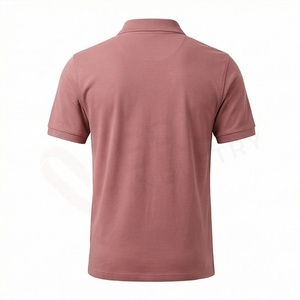 A-Commerce Men's Solid <b>Pink</b> Short Sleeve Pique <b>Polo</b> <b>Shirt</b> Casual Regular Fit Anti-Wrinkle Knitted Design - Product Image 2