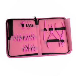 Professional Manufacture All in One Hair Extension Tools Kit with Stainless Steel Pliers Pulling <b>Needle</b> Loop <b>Threader</b> Tail Comb - Product Image 1