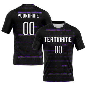 Ensemble de maillots de volley-ball personnalisés noir et violet, sublimation, unisexe adulte, respirant, polyester, vêtements de sport - Product Image 2