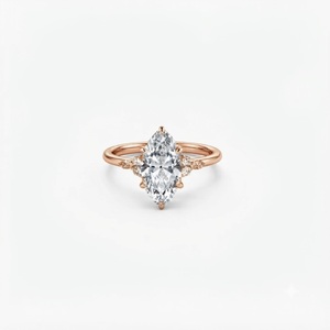 Wholesale Marquise & Round Cut Lab Created Diamond Engagement <b>Ring</b> IGI Certified 10K 14K 18K Solid Gold Seven Stone Diamond <b>Ring</b> - Product Image 2