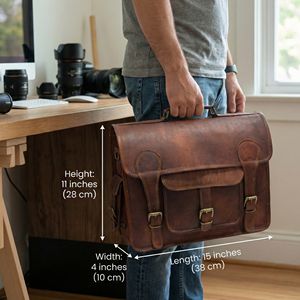 Sac photo en cuir véritable marron fait main pour appareil photo reflex numérique et objectif – Vente en gros - Product Image 6