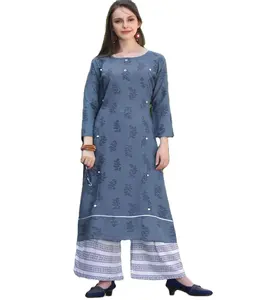 Plazo kurti set pakistani long ladies kurtis for women in india ethnic indian women's clothing