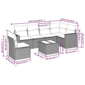 Ensemble de canapés de jardin en rotin PE brun avec housses amovibles, collection de meubles d'extérieur élégante - Product Image 3