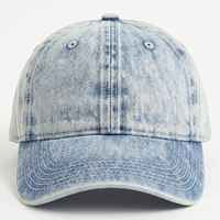 Gorra de Béisbol de Mezclilla Lavada Vintage de 6 Paneles, con Logotipo Personalizado de Alta Calidad, Azul Claro, Ajustable, Unisex