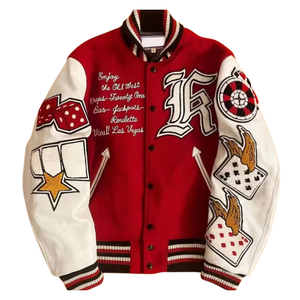 Chaqueta Varsity de Carreras Personalizada de Alta Calidad, Fabricante OEM ODM, Chaquetas con Logotipo Personalizado Bordado, Apliques y Parches - Product Image 1