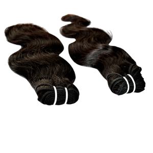 Meilleure qualité couleur naturelle Body Wave Remy indien extensions de cheveux humains pas cher en gros Double trame Machine BlackManufactures - Product Image 3
