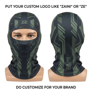 220 GSM Waterproof Polyester Spandex Interlock Unisex <b>Balaclava</b> <b>Black</b> Multi Panel Custom Silicone Digital Printing Sports Hood - Product Image 3