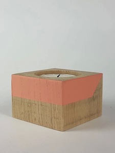Support de bougie en bois rustique fait main, forme personnalisée, centre de table, décoration intérieure, cadeau pour mariage ou fête - Product Image 3