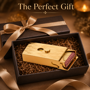 Luxury Premium Gold Metal Match Box Holder Decorative Sliding Match Case Elegant Home Decor Accessory Premium Refillable Design - Product Image 3