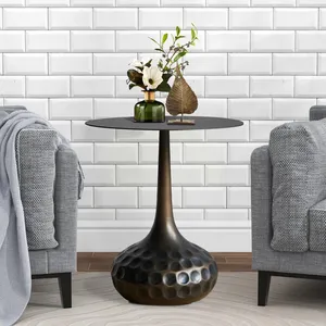 Mesa de Centro Moderna Premium con Estructura Artística de Hierro, Mueble para el Hogar Inspirado en el Estilo Bauhaus, Almacenamiento Portátil, Acero Inoxidable con Recubrimiento Dorado - Product Image 3