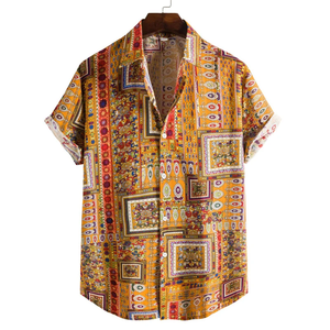 Printed <b>Shirts</b> Hawaiian Short Sleeved <b>Button</b> Up <b>Shirt</b> Tropical Vacation Beach <b>Shirt</b> Men's Casual Loose Tops - Product Image 3