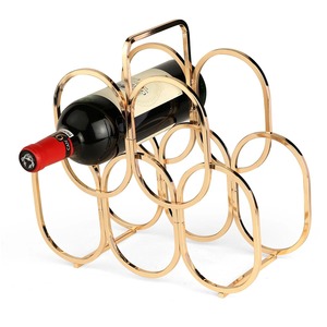 Porte-bouteille à vin en métal élégant, design ouvert moderne, support de présentation - Product Image 5