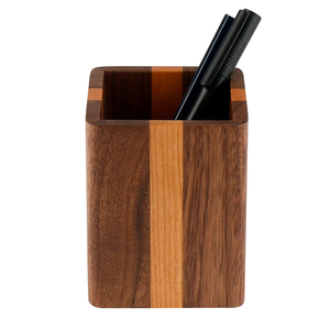 Portalápices de Madera Rectangular, Diseño Multitono, para Oficina y Hogar - Product Image 3