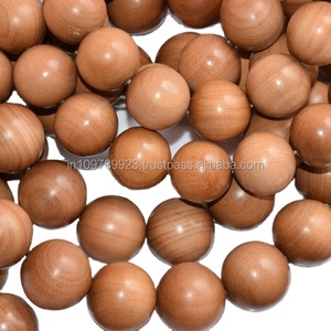 Riddhi Siddhi Pure Sandalwood Round Beads Mala Natural Dark Golden Brown Made in Rajasthan - Product Image 6