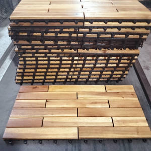 Dalles de terrasse en bois d'acacia brossé imperméables modernes 300x300mm, grain de bois pour usage extérieur, maison, jardin, terrasse, cour - Product Image 4